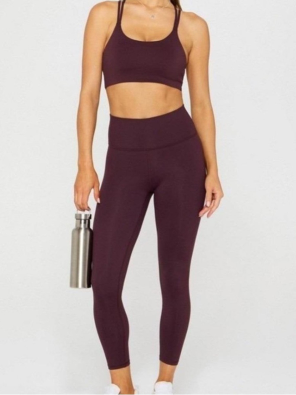 PureLuxe - Khloe Kardashian High-Waist Plum Active Leggings